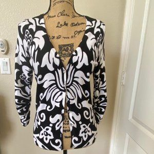 INC Black and White  Cardigan Medium